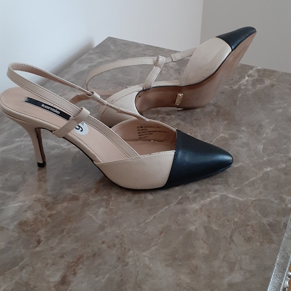 Creme and Black color heels